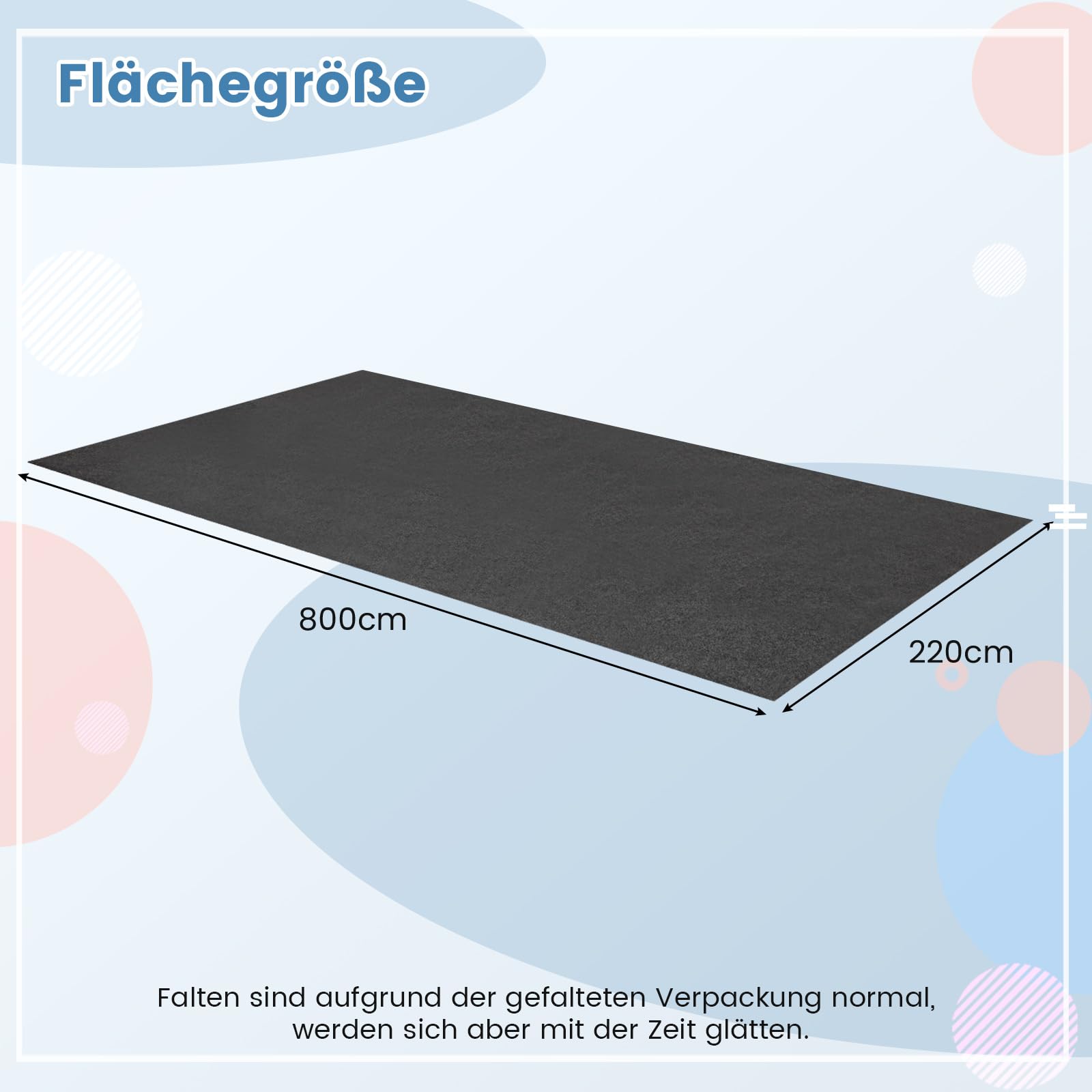 GYMAX Garagenmatte, Bodenmatte, zuschneidbarer Öl Auffangmatte, Garage Ölmatte, Garagenteppich mit Rutschfester Rückseite, Saugmatte für Werkstatt & Garage (220 x 800 cm)
