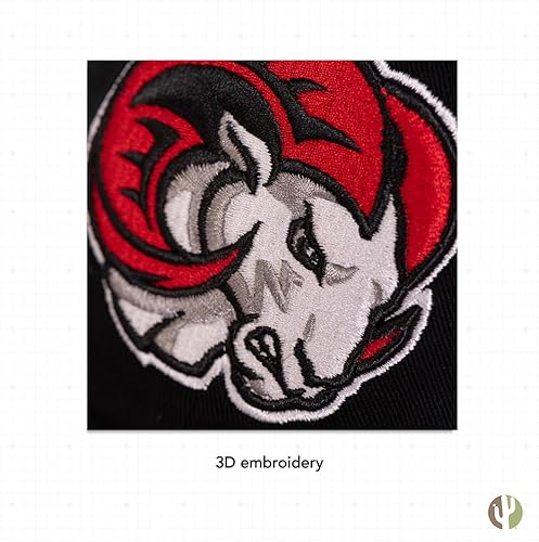 Miniatura 5 de Desert Cactus Winston-Salem State University Gorra de béisbol Rams WSSU con ala bordada, correa de tela ajustable para adultos (estilo A) negro