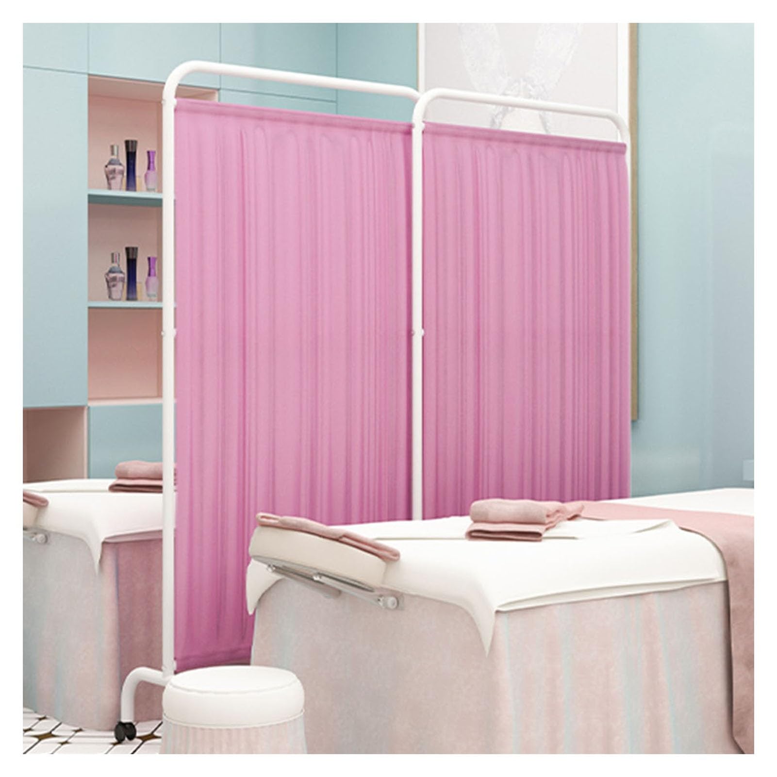 Paravent médical 5 panneaux pliable et cloison de séparation mobile