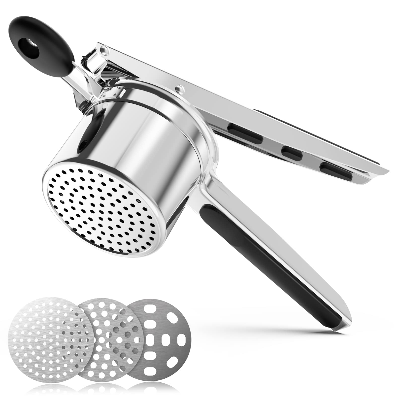 Potato Ricer,Ricer For Mashed Potatoes,Spaetzle Maker With 3 Interchangeable Discs, Potato Ricer Stainless Steel Creates Smooth Mashed Potato,Spaetzle Press,Potato Squeezer,Passatelli Maker