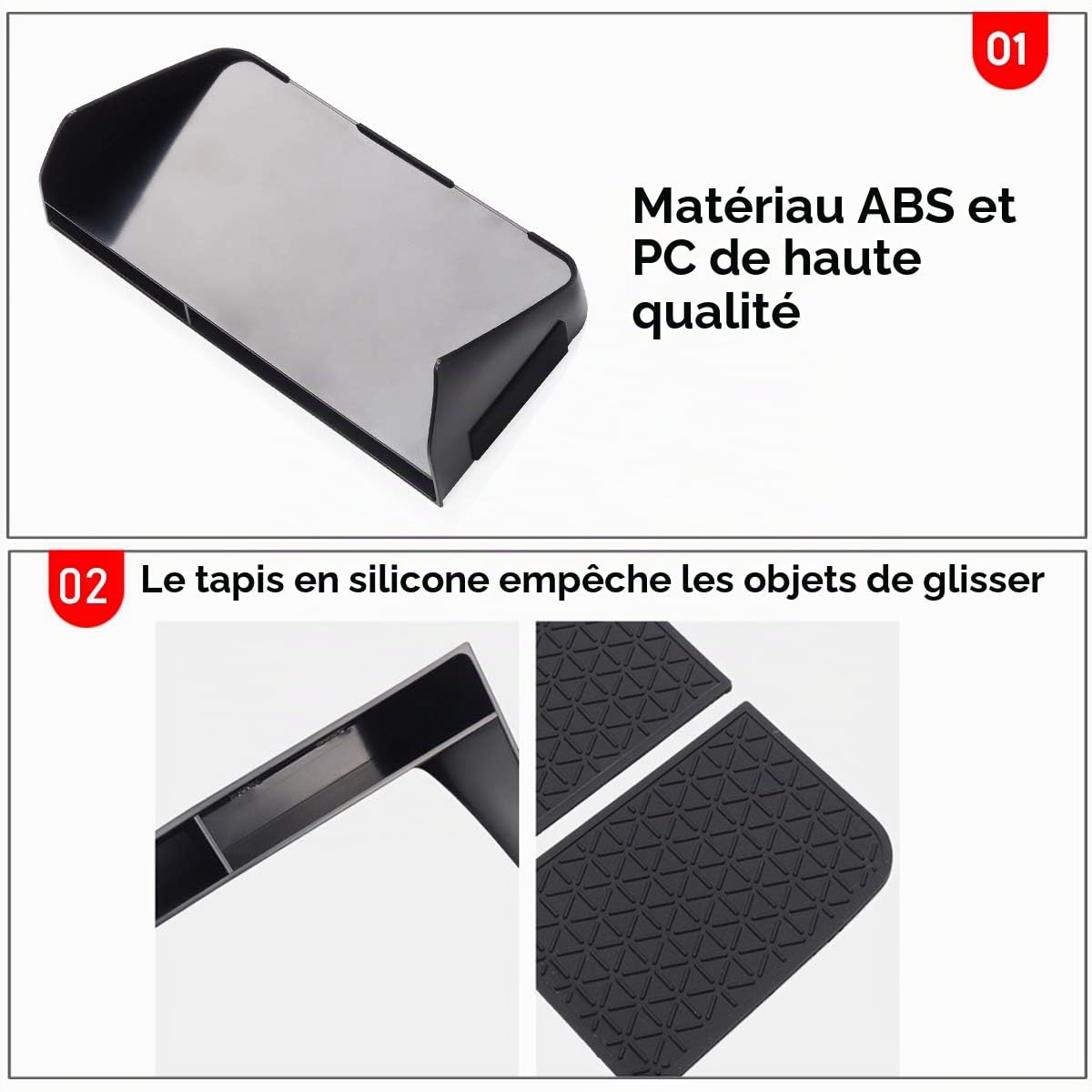 Jaronx Organisateur de console centrale pour Toyota RAV4 2025/2024/2023/2022/2021/2020/2019, plateau de rangement pour console centrale de RAV4