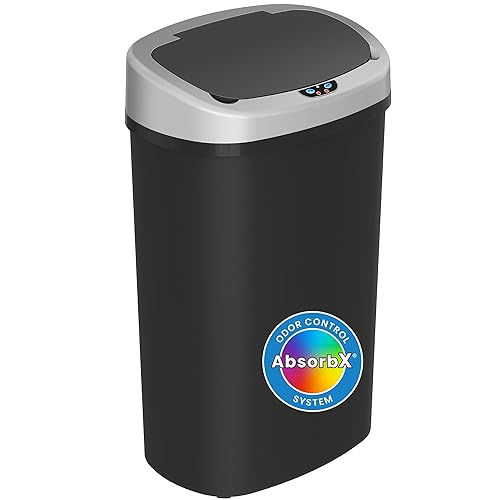iTouchless Basurero de cocina con sensor de 13 galones con sistema de filtro de olor, cubo de basura de plástico duradero a prueba de abolladuras, disponible en Yaxa Peru