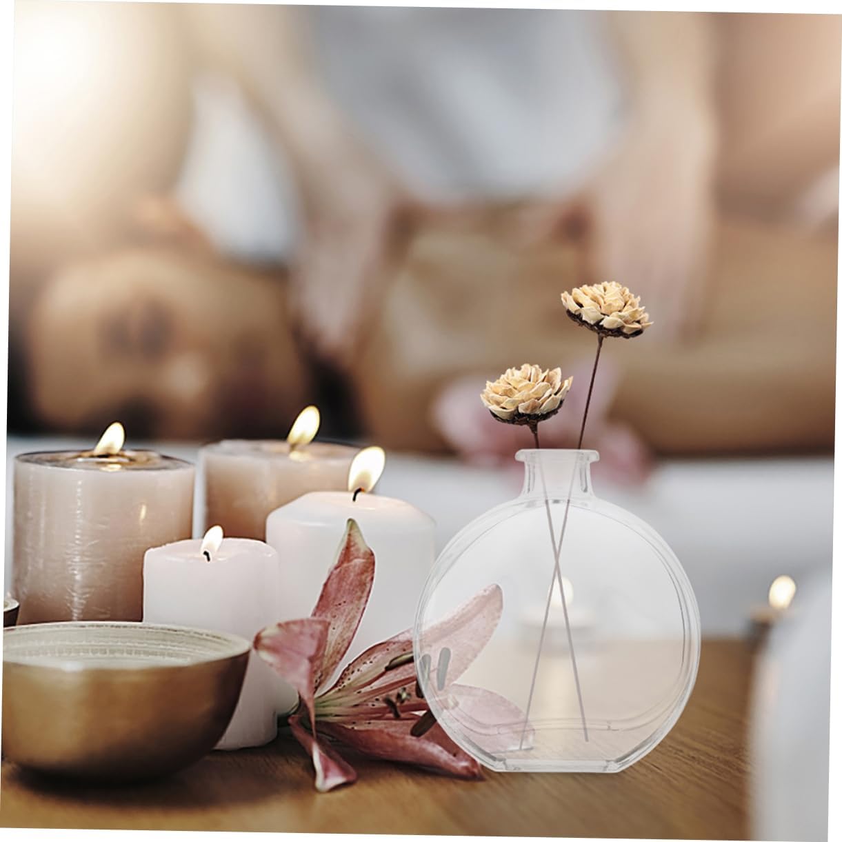 PRETYZOOM 5sets Fragrance Diffuser Bottle Dispenser for Essential Oils for Home Office and Travel Includes Gold Aluminum Stopper