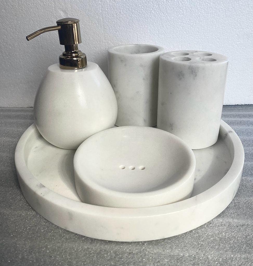 Ak Marbles's Bathroom Set Luxurious Stone Marble Bathroom Accessories Handmade Useful