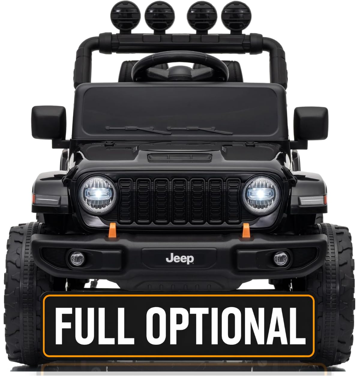 Jeep Wrangler Rubicon 12V Macchina Elettrica per Bambini con Licenza Ufficiale Due Potenti Motori Cintura a 5 Punti Ammortizzatori Telecomando Parentale Luci LED Musica Portata 30 kg Nero