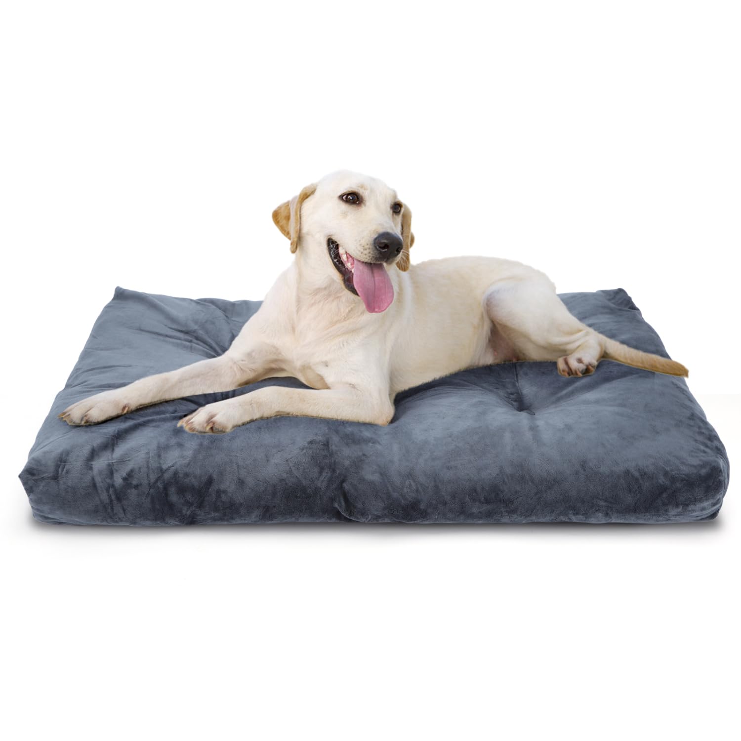 Nobleza Large Dog Bed, Washable, Soft and Fluffy, Non-Slip, Dark Grey, 110 x 73 cm