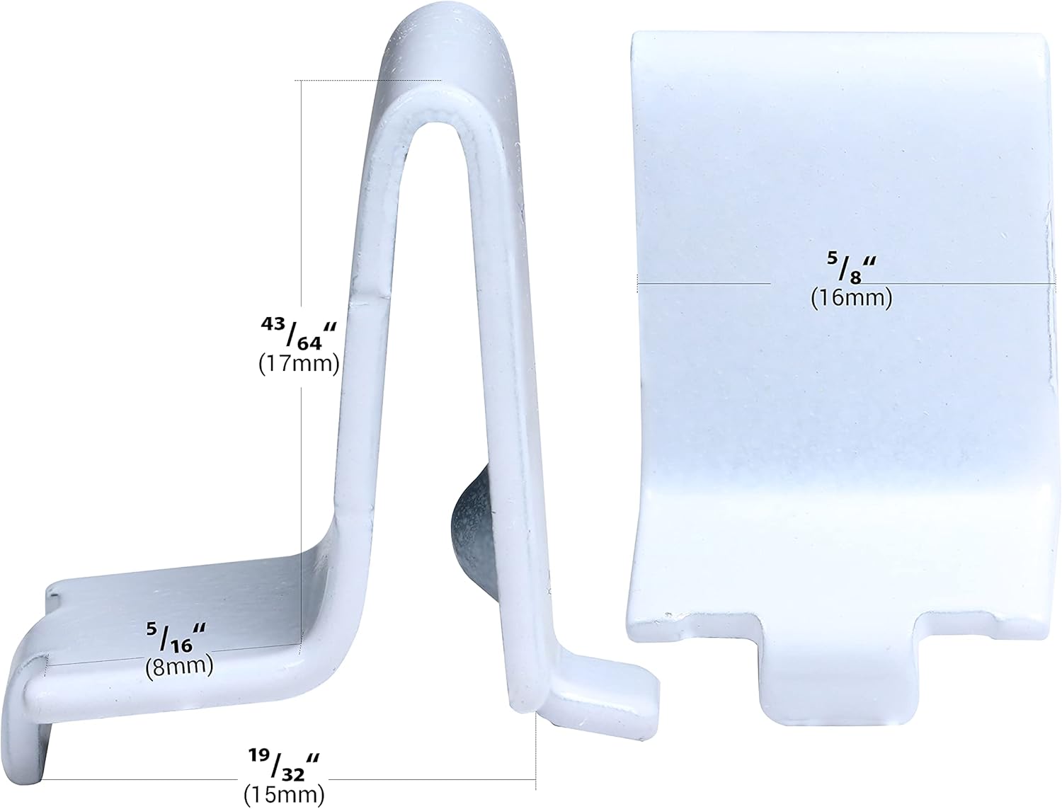 100 Pack Rok Hardware Adjustable Steel White Pilaster Shelf Support Clip