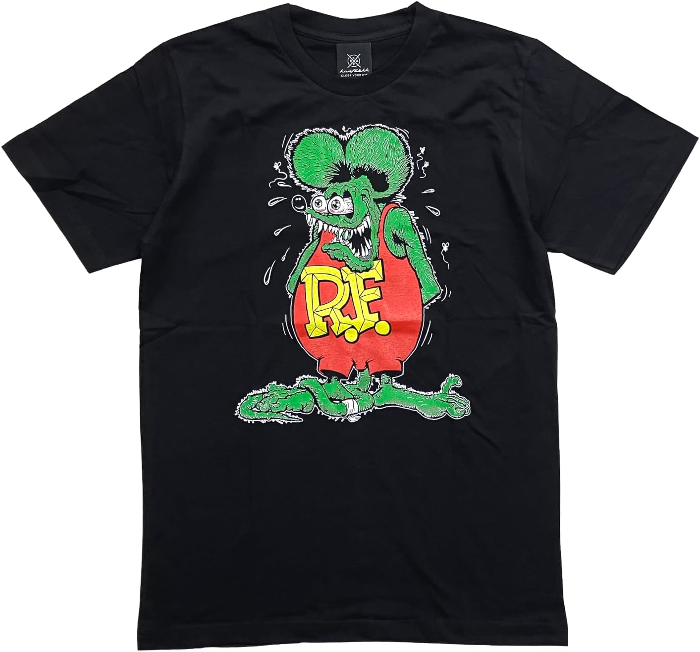 Amazon | [minlada] プリントTシャツ ラットフィンク RAT FINK 緑の