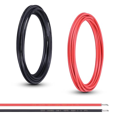 Miniatura 36 de Cable de calibre 2, cable de cobre estañado rojo y negro de 2 AWG para audio de automóvil, automóvil, remolque, cable marino