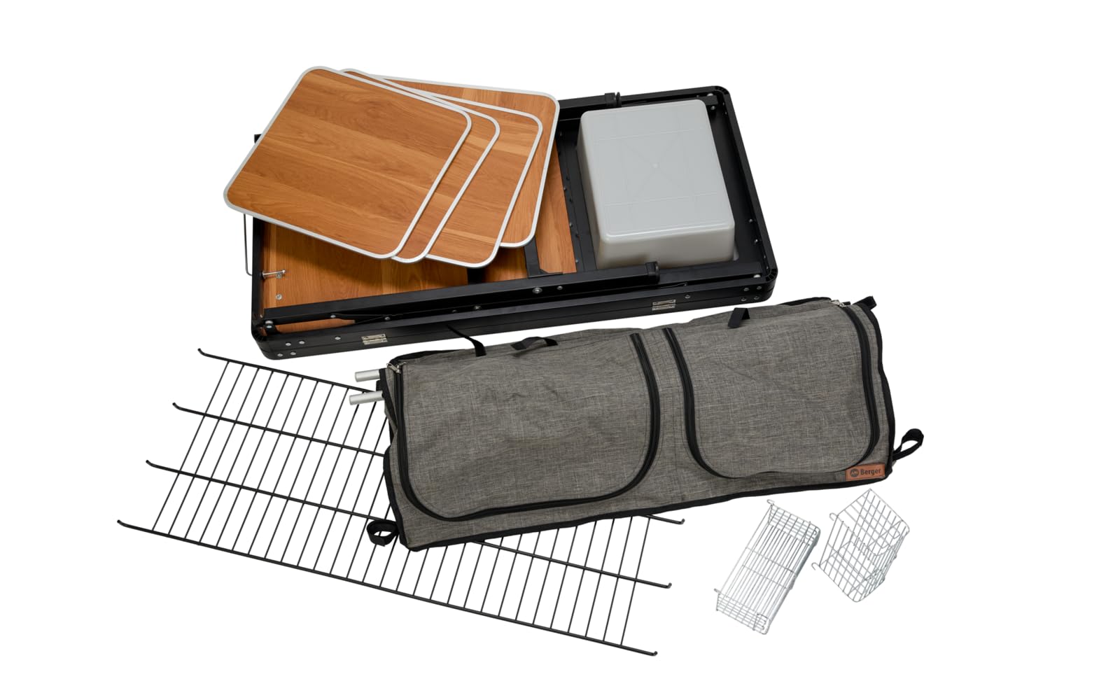 camp LIFE Capri Küchenbox | Campingschrank Campingküche Reiseküche faltbar mit Aluminiumgestell | Outdoor Küchenschrank Camping Küche Miniküche für Vorzelt inkl. Tragetasche
