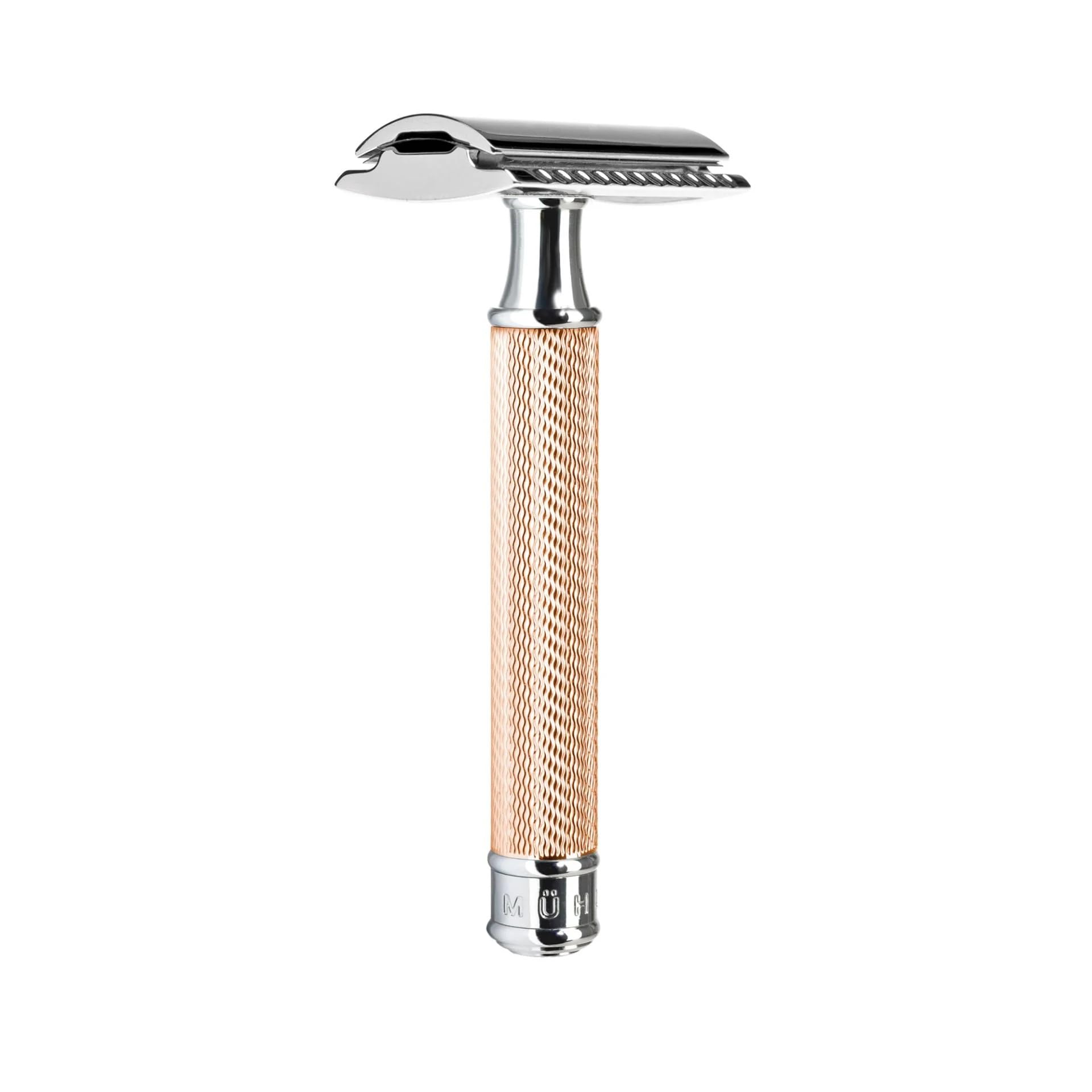 Mühle TRADITIONAL Double Edge Razor Classic Razor Closed Comb Rose Gold Metal R89ROSEGOLD Deep Shave Beginner Sensitive Skin Made in Germany