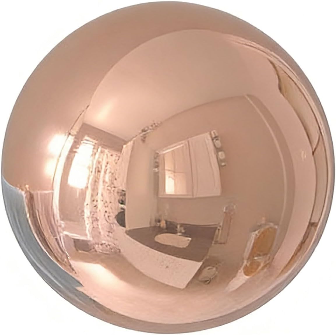 1 Pcs Stainless Steel Gazing Ball, Mirror Polished Hollow Ball Reflective Garden Sphere, Seamless Gazing Globe for Home Garden Ornament Decorations Rose Color(Size:13.77 in/35 cm)