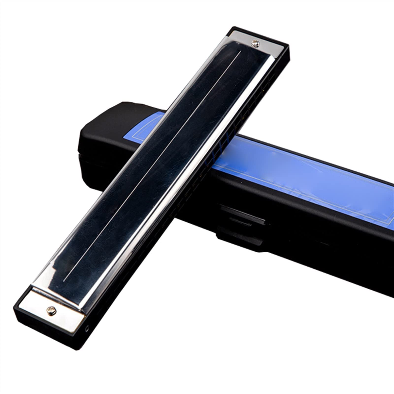 Profesjonalny Harmonijka Tremolo Harmonica 24 Otwory Mosiężne Stroiki Usta Organ ABS Grzebień Instrumenty Muzyczne (Color : Key A)