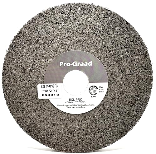 Image of EXL PRO Convolute Deburring Polishing Wheel - 6 inch x 1 /2 inch x 1 inch 9S Fine Silicon Carbide - Professional Grade - Metal Deburring, Finishing and Polishing Wheel - 94904-1 Pack
