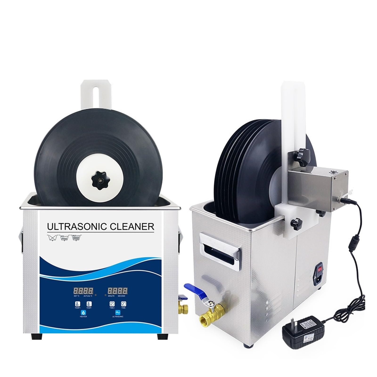Pulitore Digitale Ad Ultrasuoni for Dischi in Vinile Disco CD Lp Lavaggio Serbatoio 6L 180W con Motore Dispositivo Sollevatore Staffa in Lega