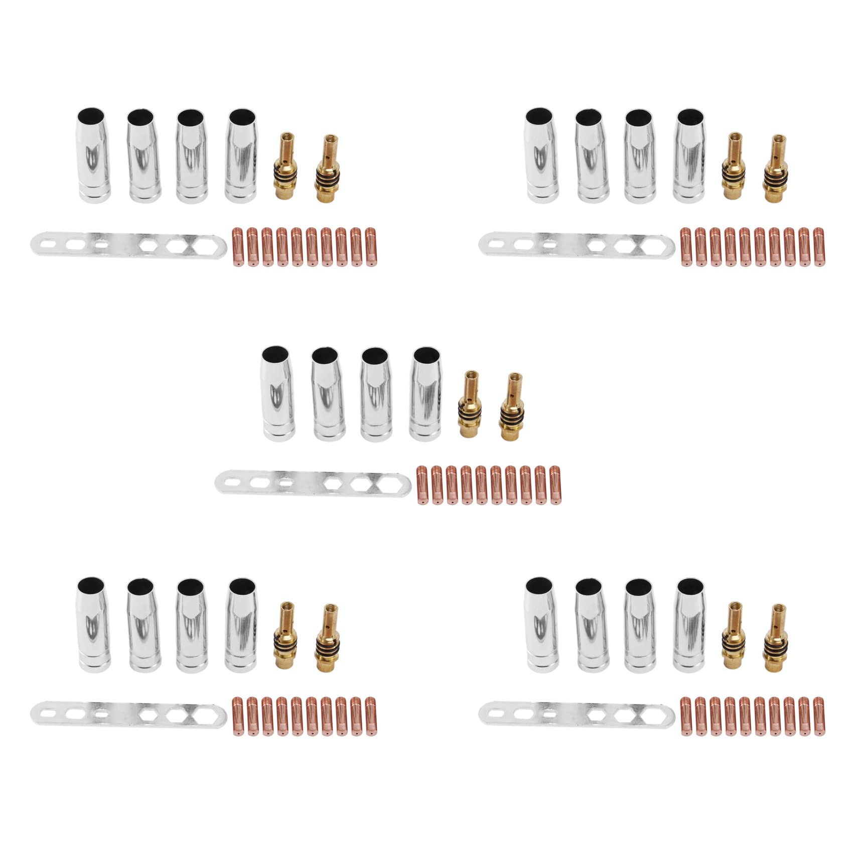 Jnchdghwa Photo Color 85Pcs/Set 15Ak Mig/Welding Nozzle Contact Tips 0.8X25mm M6 Gas Connector Holder Set