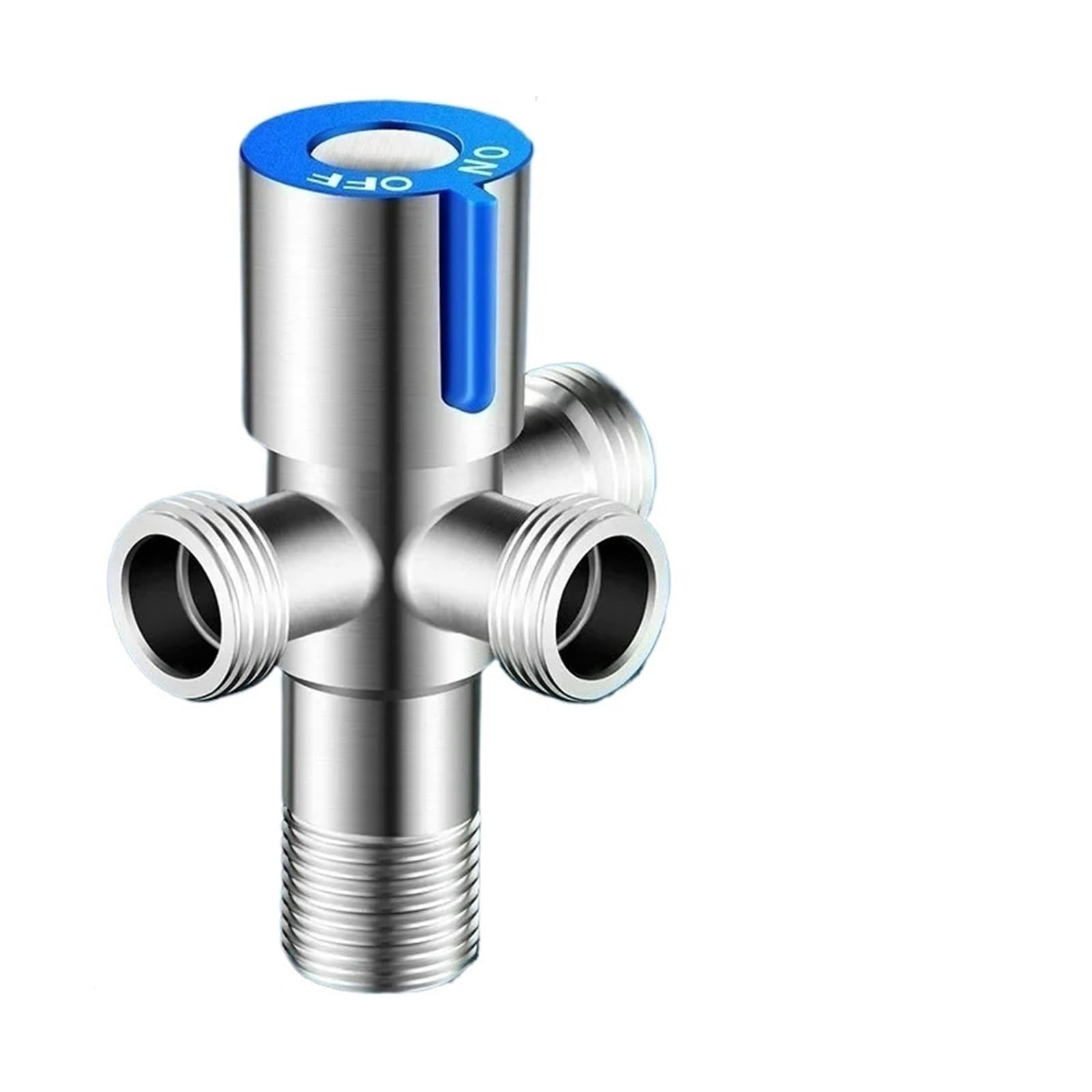 Bvhisehp Blue 3Hole G1/2 Stainless Steel Triangle Valve Hot Cold Water Thread Angle Valve For Toilet Basin Water Heater