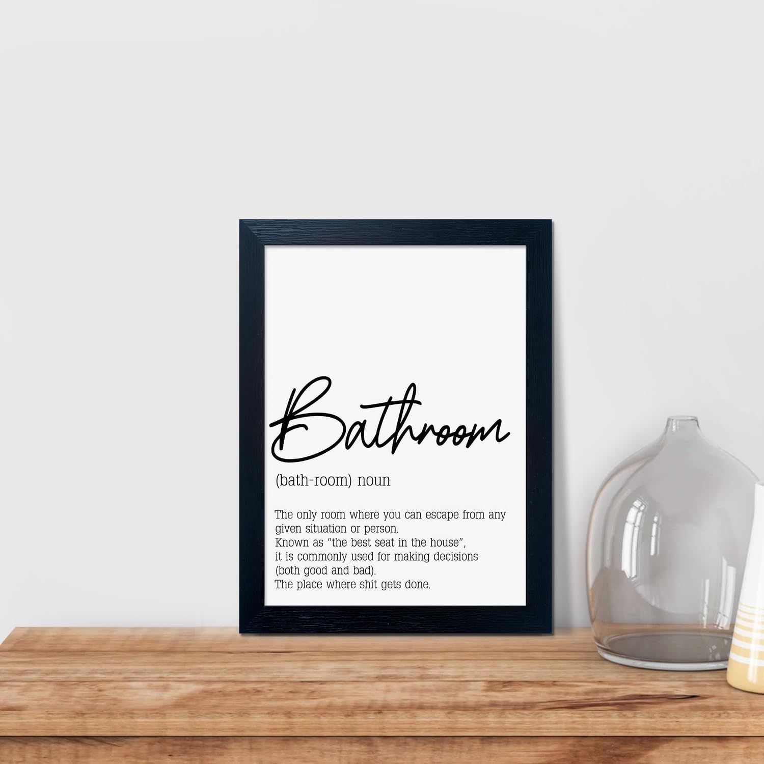 Boswaydeco Bathroom Decor Wall Art Black and White Bathroom Artwork Small Modern Toilet Rules Canvas Print for Guest Washroom - Image 9