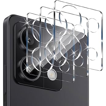 QULLOO Camera Protection for Xiaomi Redmi Note 13 5G Pack of 3 Camera Protective Film 9H Hardness Protective Glass HD Clear Lens Glass Film Anti-Scratch Camera Protection