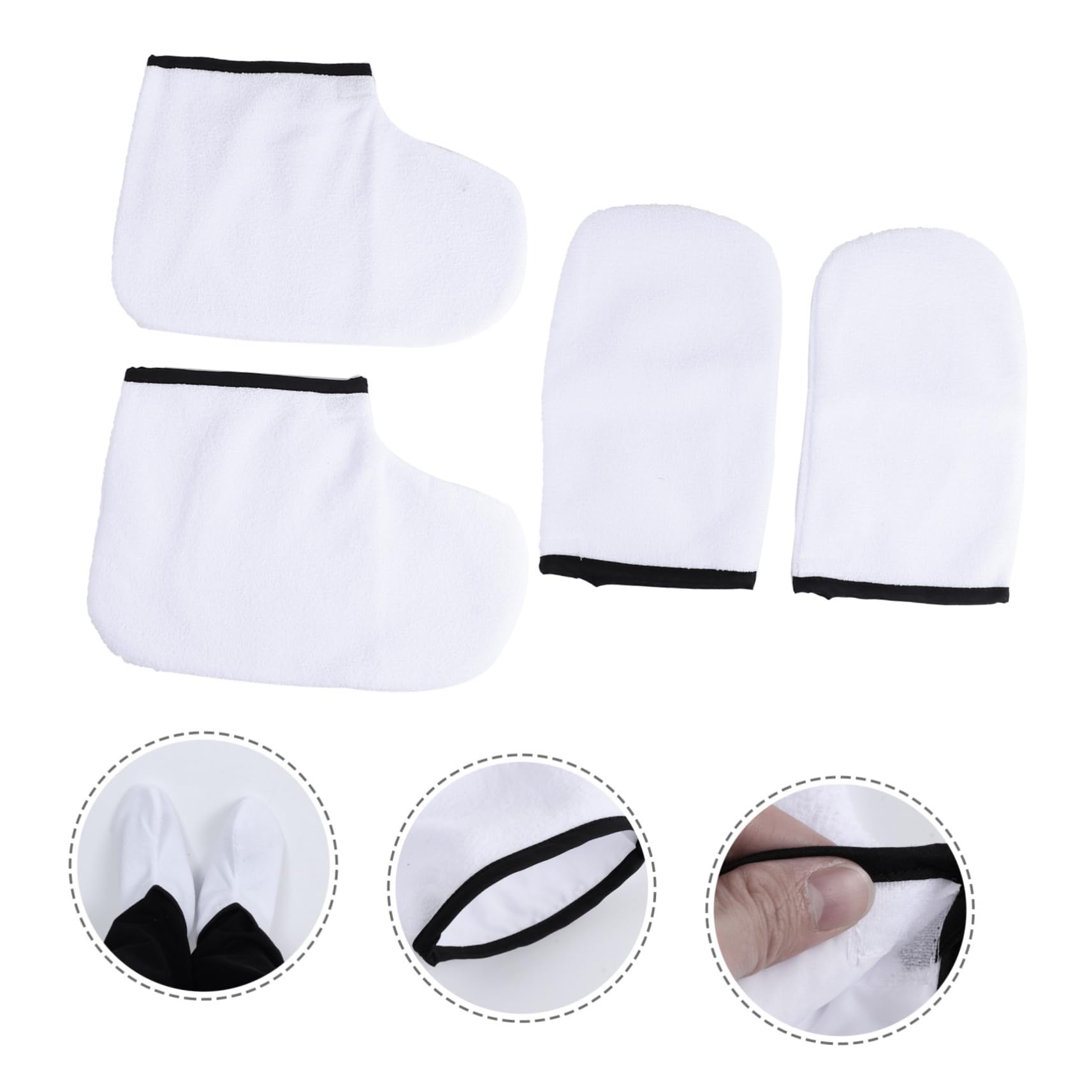 FRCOLOR Polyester Flannel Spa Waxing Kit Roll Wax Gloves Booties for Home Care