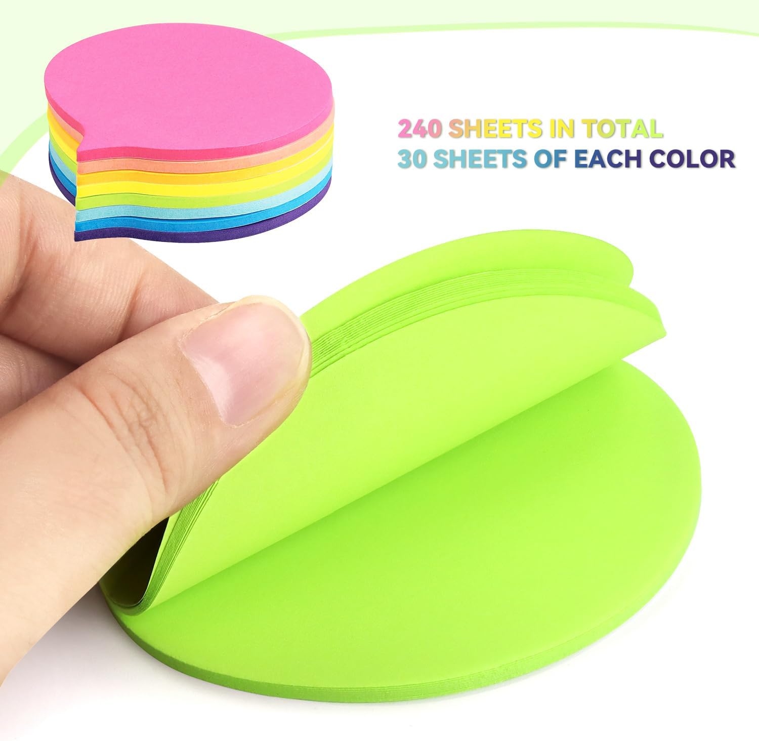 240 Sheets 8 Pads Adorable Bubble Shaped Sticky Notes 2.7 Inch Bright Colors Self-Stick Pads Multiple Colors Sticky Notes, Strong Adhesive - Image 4
