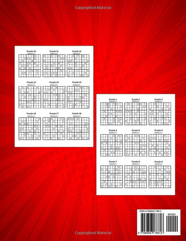 Vista 2 de 1000 Sudoku Puzzles For Adults Medium to Hard - Anti Eye Strain With Solutions