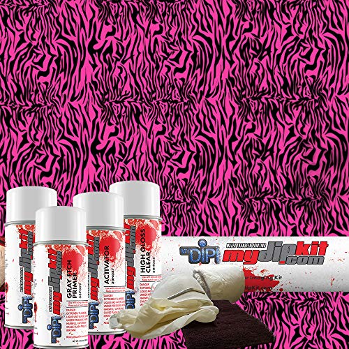 Hot Pink Zebra Hydrographics Kit MyDipKit - My Dip Kit - AP-821-Hot-Pink - Water Transfer Printing Kit (Entry Level)