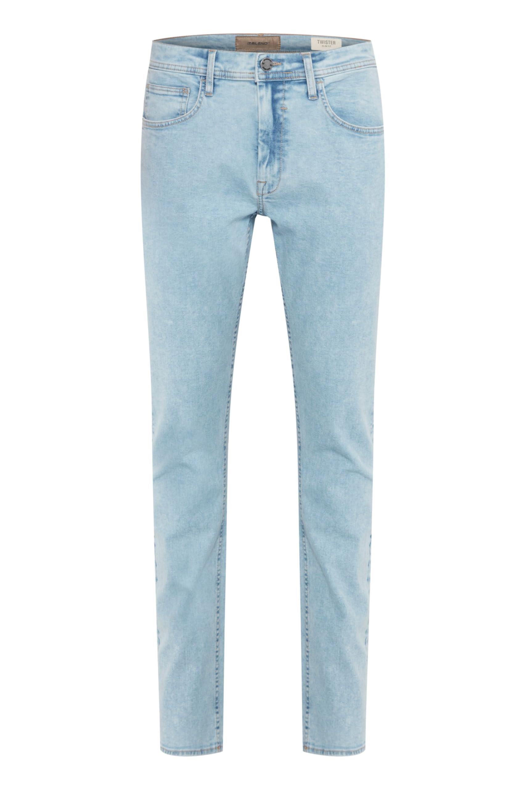 Blend BHTwister Herren Jeans Hose Denim Jeans mit Eingrifftaschen Gürtelschlaufen Label-Details Baumwollmischung Slim fit