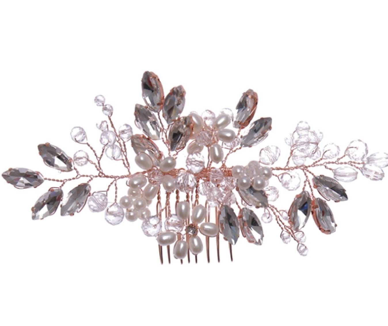 Grzebienie Boczne Grzebień do Włosów Wesele Kryształowe grzebienie do włosów Rhinestone perłowy grzebień do włosów dla panny młodej kobiety biżuteria do włosów ślubne akcesoria do włosów dla panny mło