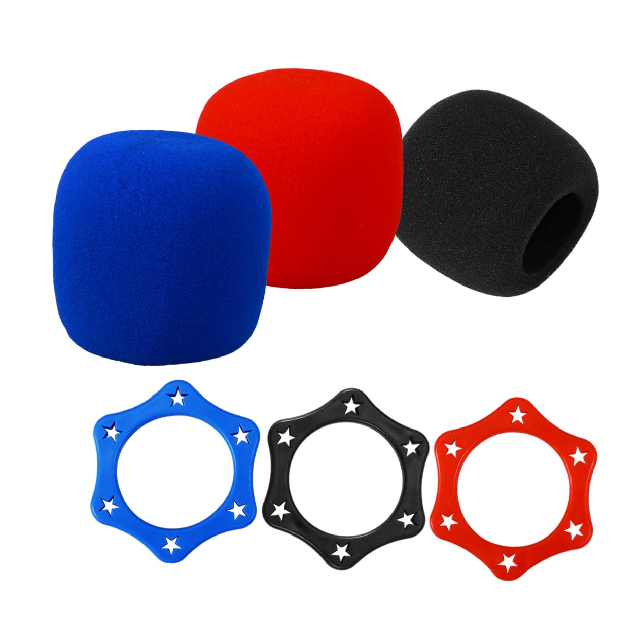 Abaodam 3Pcs Hexagon Rolling Microphone Protection Rings Microphone Cushion Pads Windscreen Covers for Headsets and Microphones