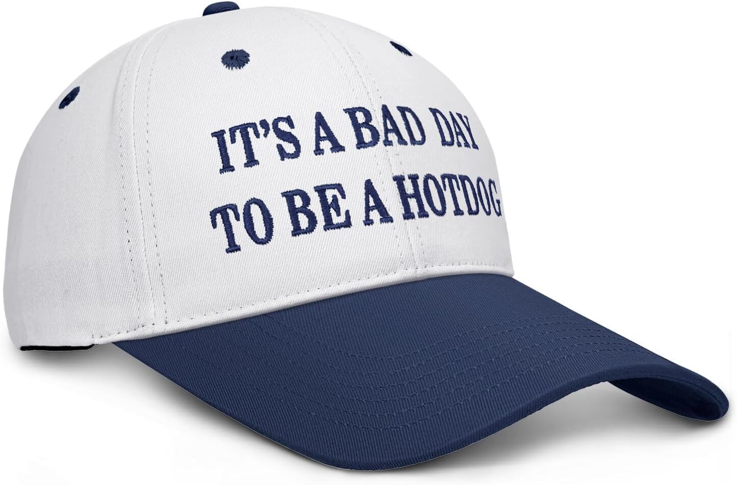 Its a Bad Day to Be a Hotdog Hat Embroidered Long Visor Snapback Hat