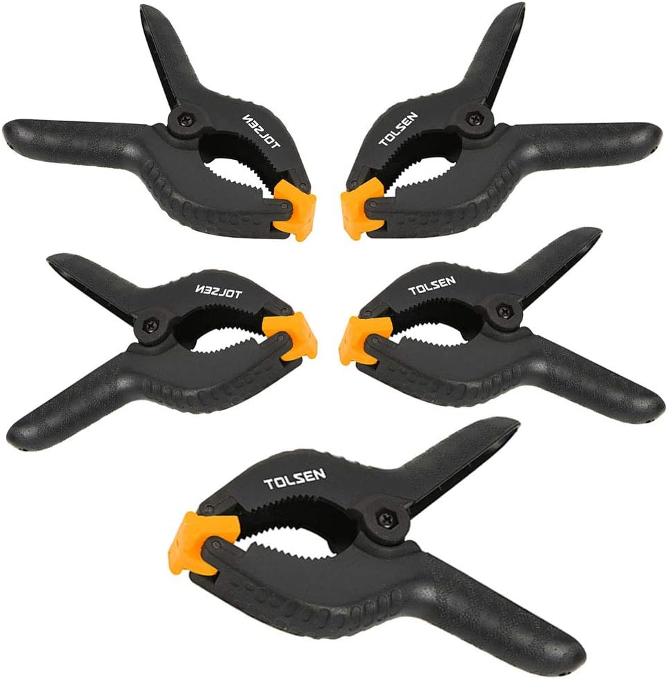 Tolsen Spring Clamps 5 Pack - Heavy Duty Plastic Vice Grips - Quick Grip Clips - 9" (225mm)
