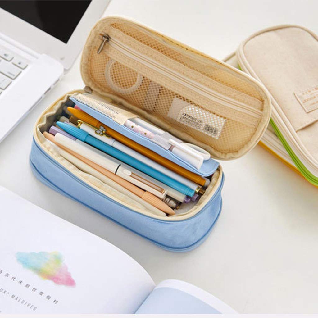 Estuche de Lápices Estuches de Lápicess Estuche de Lápices de Lona de Gran Capacidad Multifuncional Estuche de Papelería con Cremallera para Niñas Niños Mujeres Hombres Adolescentes Estudiantes/