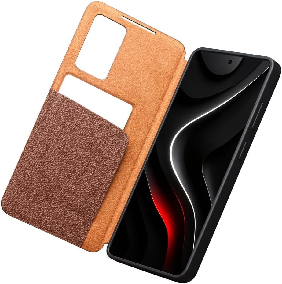 Generic case Compatible with Samsung Galaxy S26 Ultra (Couleur : Black) Smart Window Genuine Leather Card Slot Flip Case Cover