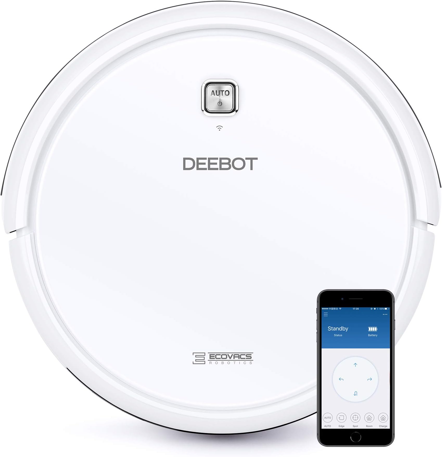 ECOVACSDEEBOT N79W+ Robotic Vacuum, Large, White