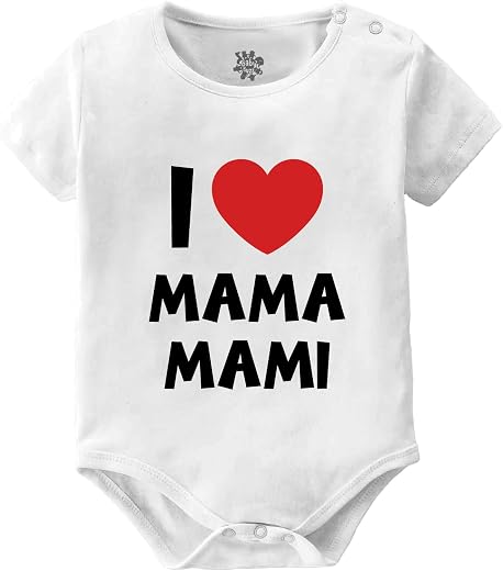 Baby Buzz I Love Mama Mami, New-Born Baby Clothes, Unisex Romper Dress | 100% Cotton