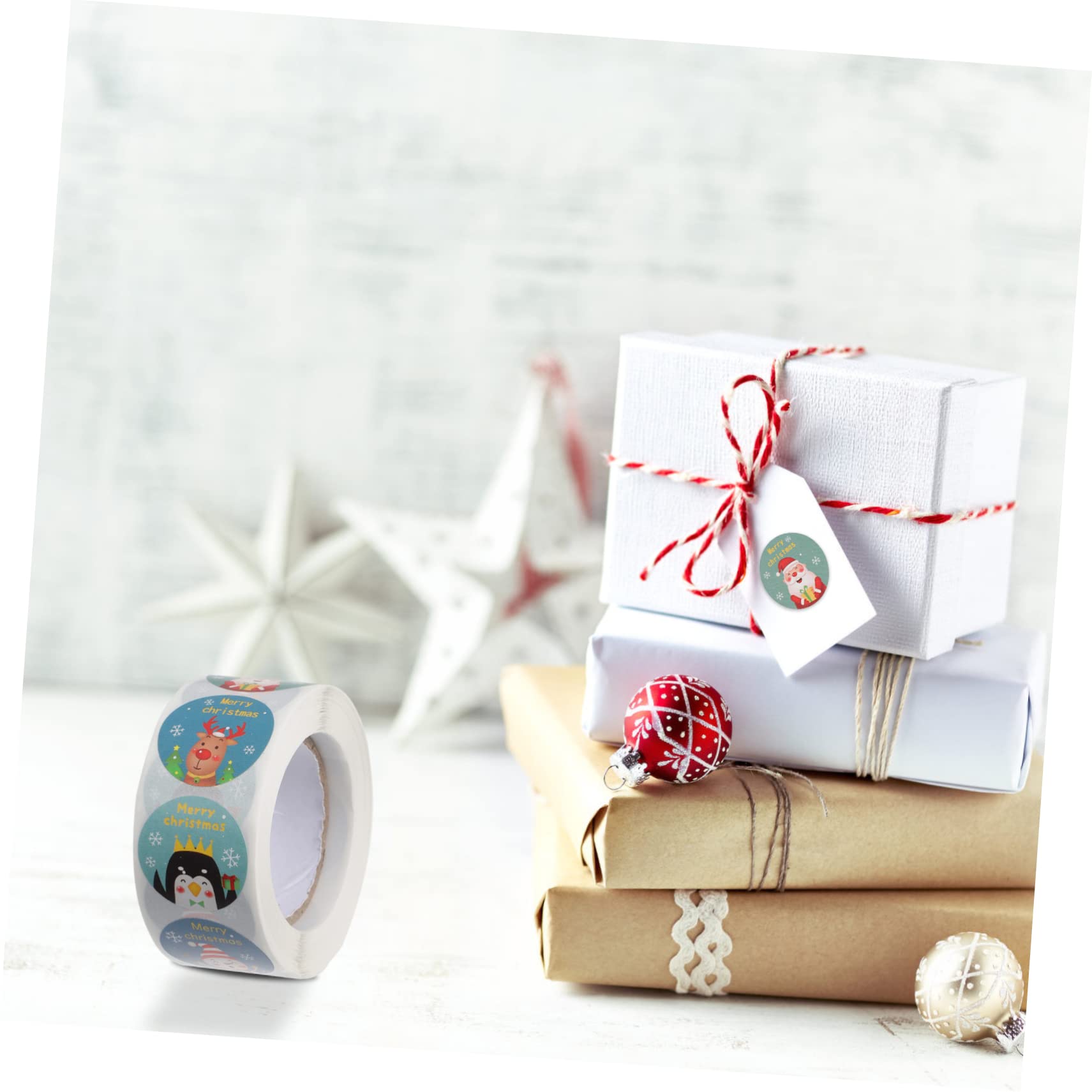 STOBOK 6 Adesivi Natalizi Autoadesivi Per Decorazioni Di Etichette Per Buste Progetti Fai Te e Regali Design Vari Per Natale Personalizzato