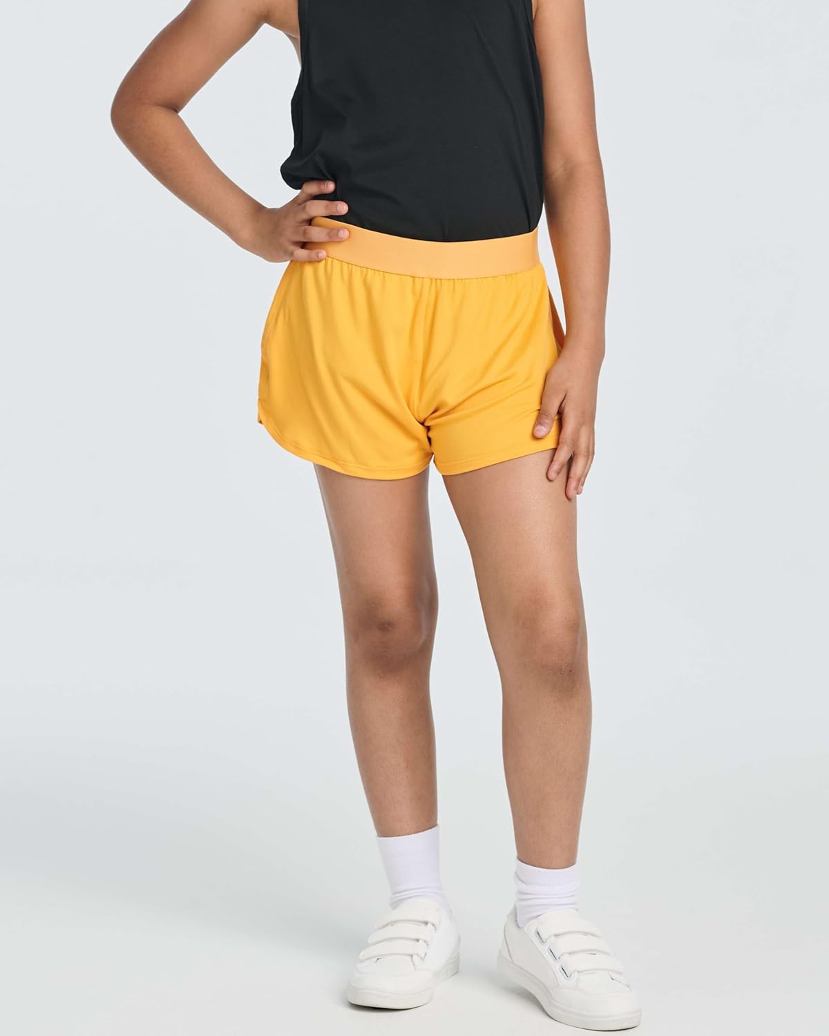 Real Essentials 4 Pack: Girls' Running Athletic Shorts for Teens Youth Basketball Soccer Volleyball Gym Sports - Image 6