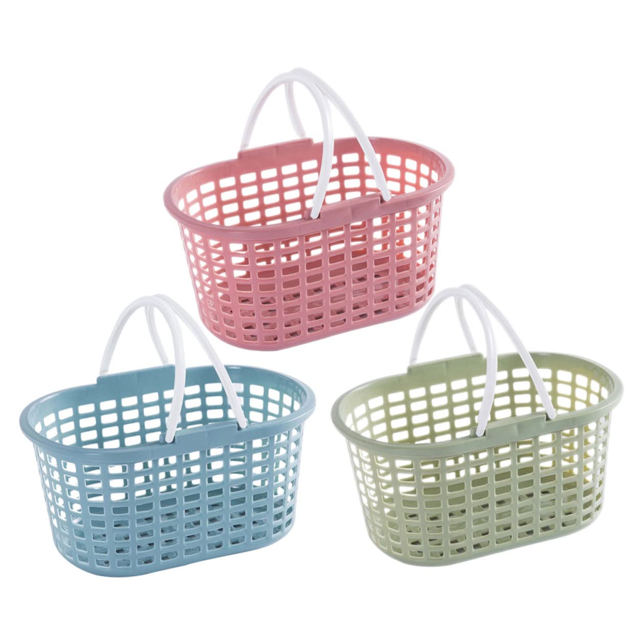 6piezas Cesta De Ducha Portátil Con Asas Organizador De Baño Plástico Para Champú Acondicionador y Artículos De Higiene