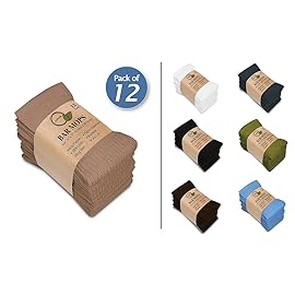 Softolle Bar Mop Towels, Pack of 12-16x19 Inches - 100% Cotton Super Absorbent Towels, Multi-Purpose for Home and Bar Cleaning (Taupe)