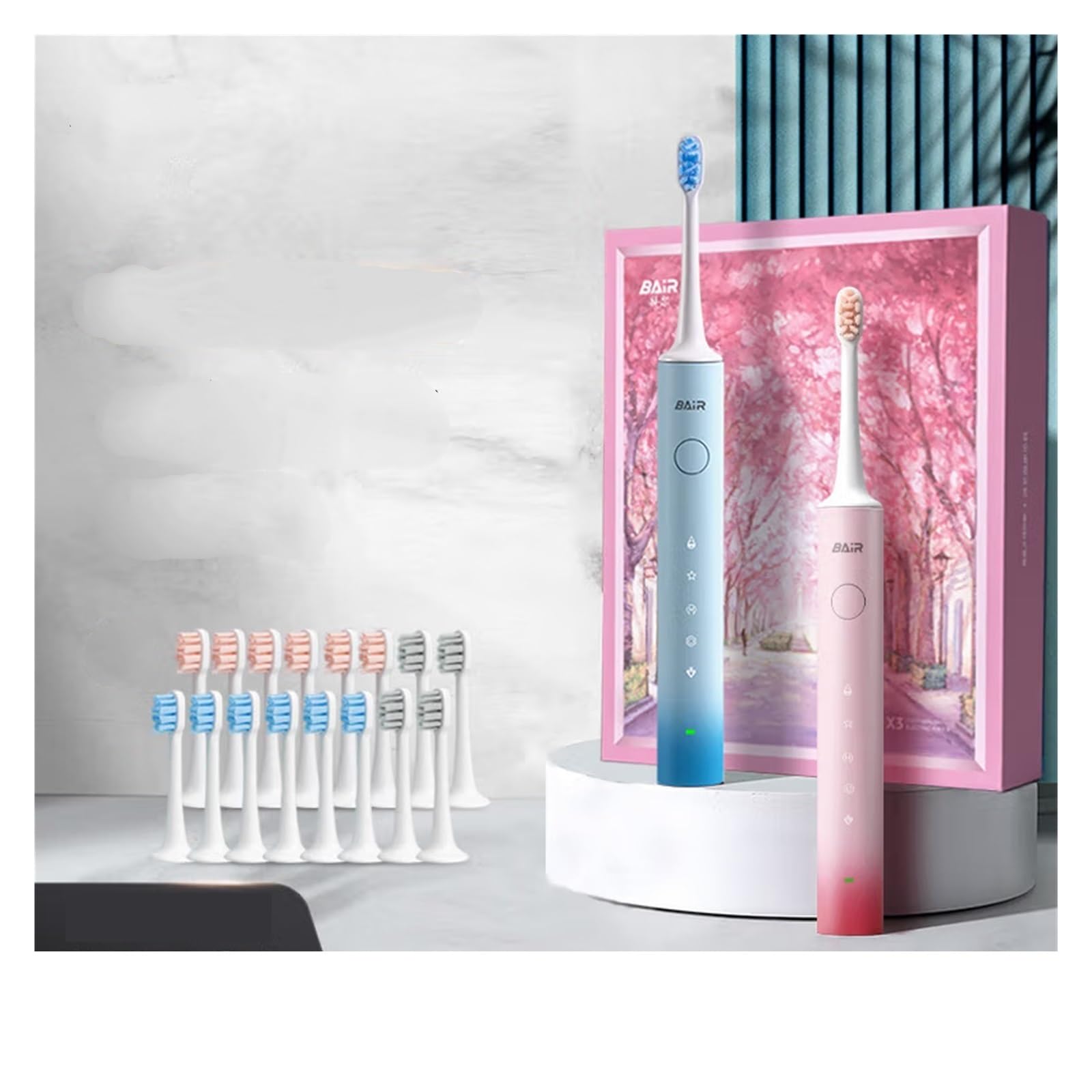Bayer X3 Electric Toothbrush Adult Rechargeable Smart Sonic Couple Set Toothbrush Fully Automatic Men Women Students Party Men Gift Girlfriend Cool Black Mode-image-19