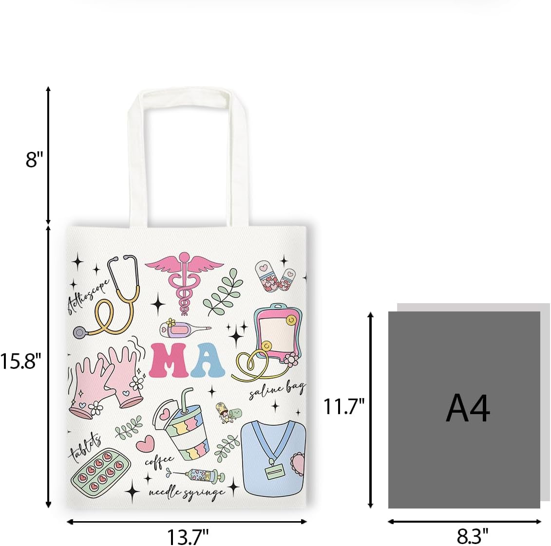 Nurse Gifts for Women Tote Bag Nurse Canvas Tote Bag for Nurse CNA Certified Nurse Assistant - Image 3