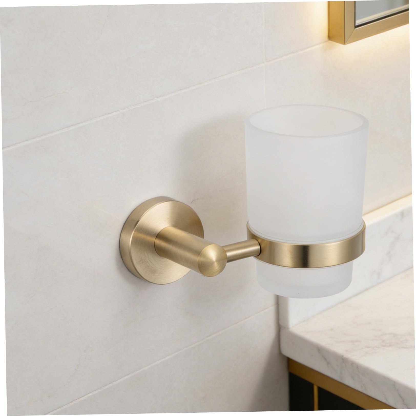 Portaspazzolino da Denti a Parete in Acciaio Inox Bicchiere Portaspazzolini da Bagno Stabile e Salvaspazio, Organizer Multiuso per Spazzolini e Dentifricio, Accessorio Bagno