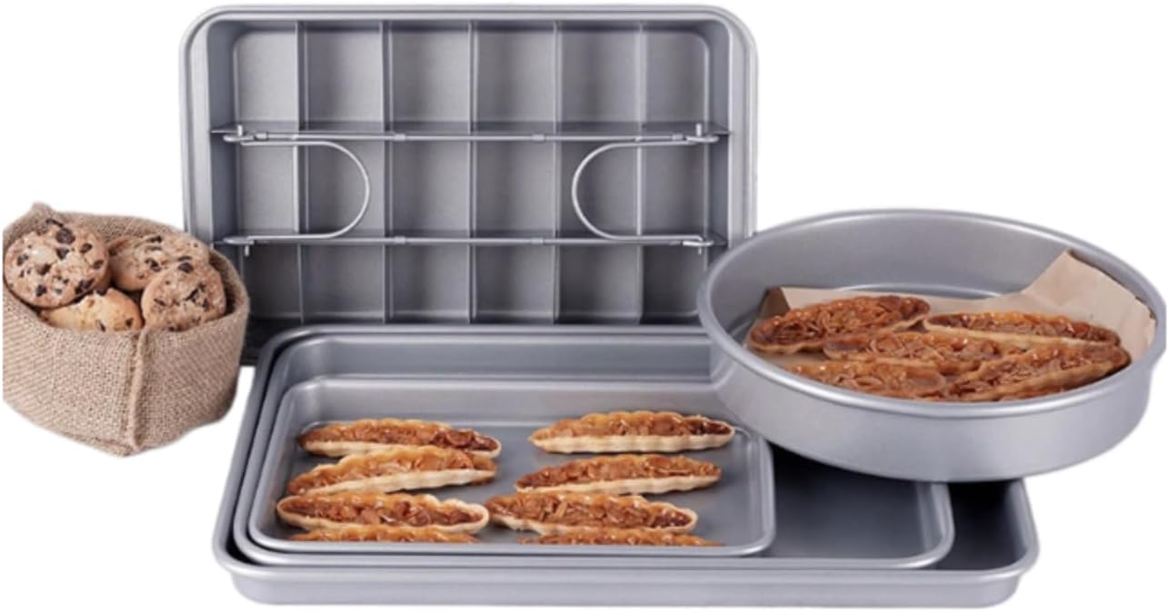 Thickened baking mold set, non stick baking tray, rectangular brownie cake tray, household kitchen