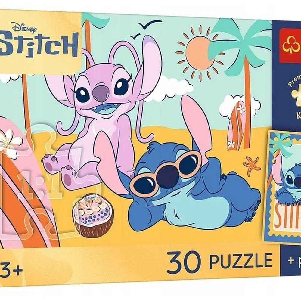 Trefl - Lilo&Stitch, Stitch Smile - Puzzle 30 Pieces - Puzzle with Heroes Fairy Tales, Unique Poster, Creative Entertainment, for Children from 3 years