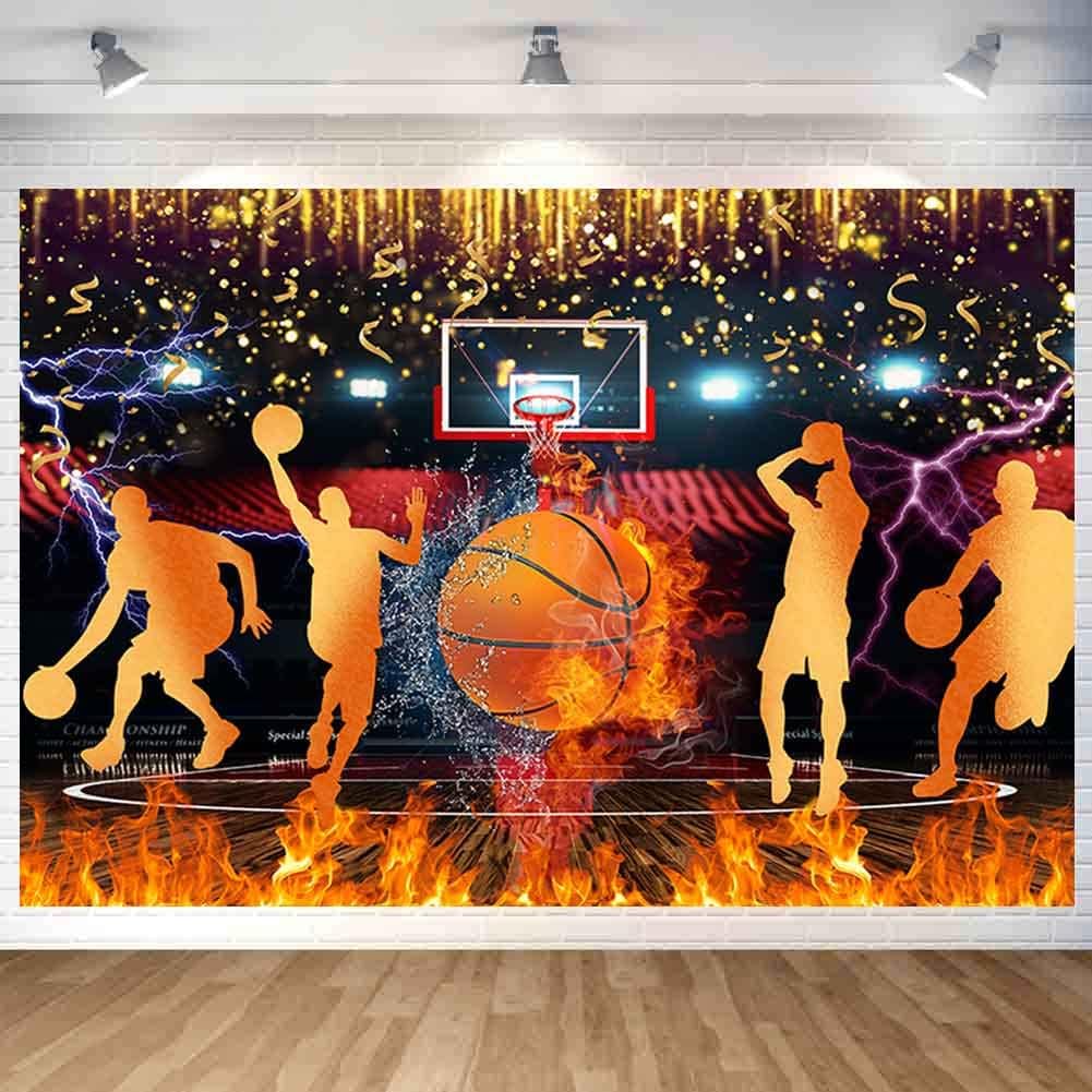 Sensfun Basketball Backdrop Slam Dunk Sports Birthday Decorations Photography Background Kids Teens Sports Club All Star Basketball Party Banner Photo Studio Props Vinyl 7x5ft - Image 4