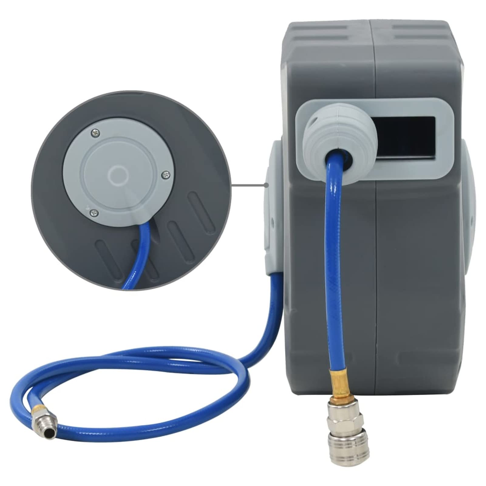 Homgoday Avvolgitubo Aria Compressa Automatico 1/4" 12 m, Mobili per Casa Interno Esterno Soggiorno Camera da Letto