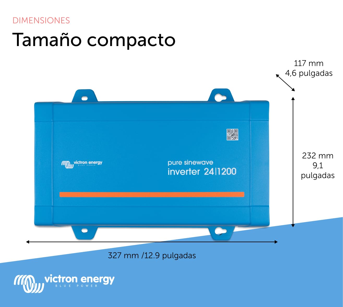 Victron Energy 1200VA 24-Voltios 230V CA Inversor de Onda sinusoidal Pura (Schuko)