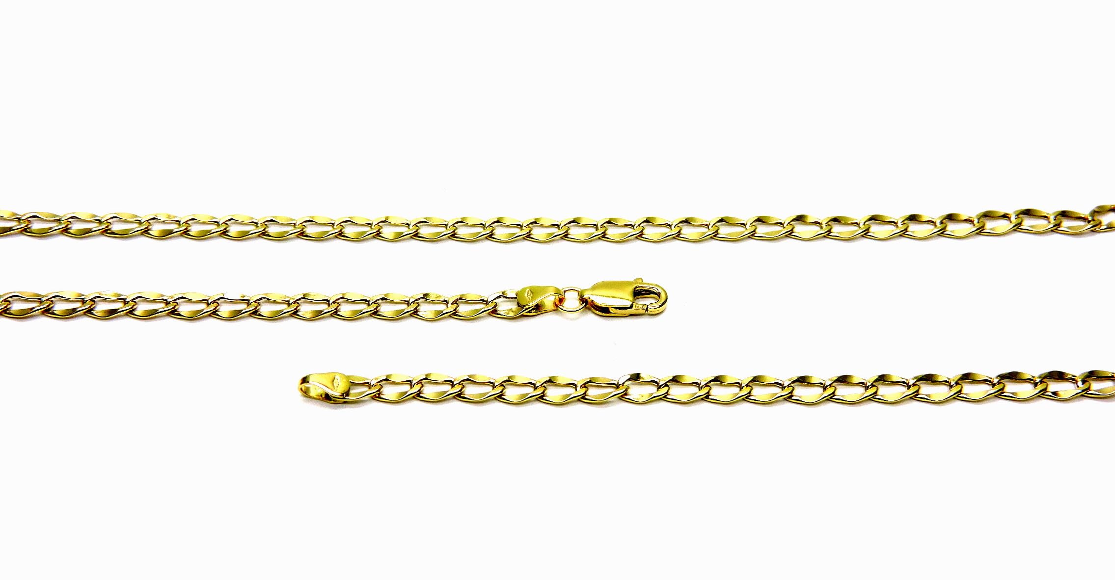 Collana Oro Giallo 18kt (750) Catena Maglia Rombo Uomo Donna Bambini