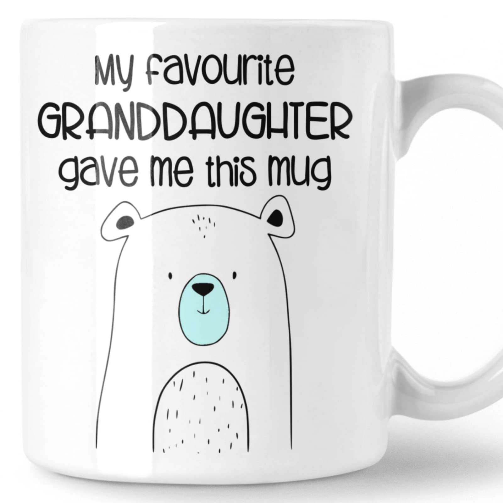 Grandad Mug, My Favourite Granddaughter Gave Me This Mug Quote, Papa Bear Design Grandfather Gift